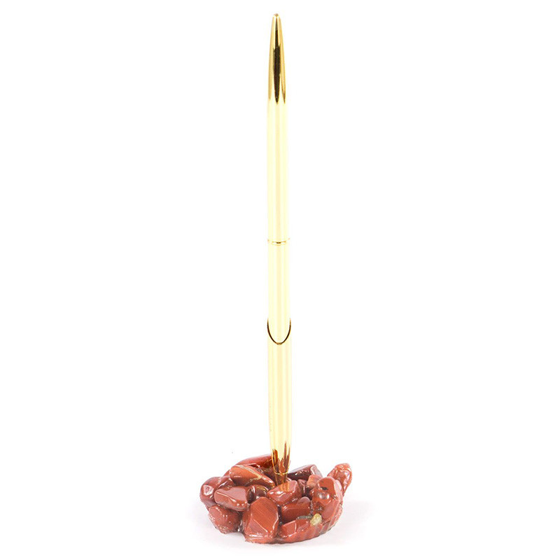 Ручка шариковая металлическая на подставке из натурального камня Metal Stone Pens