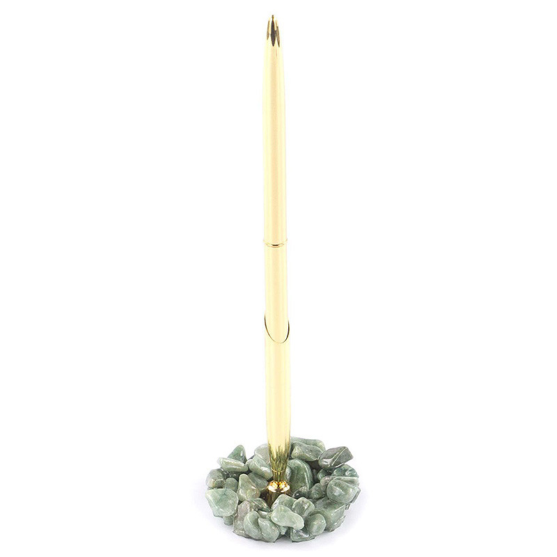 Ручка шариковая металлическая на подставке из натурального камня Metal Stone Pens