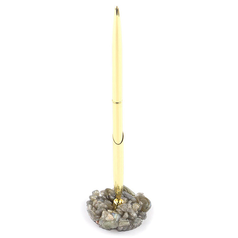 Ручка шариковая металлическая на подставке из натурального камня Metal Stone Pens