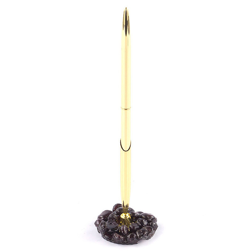 Ручка шариковая металлическая на подставке из натурального камня Metal Stone Pens