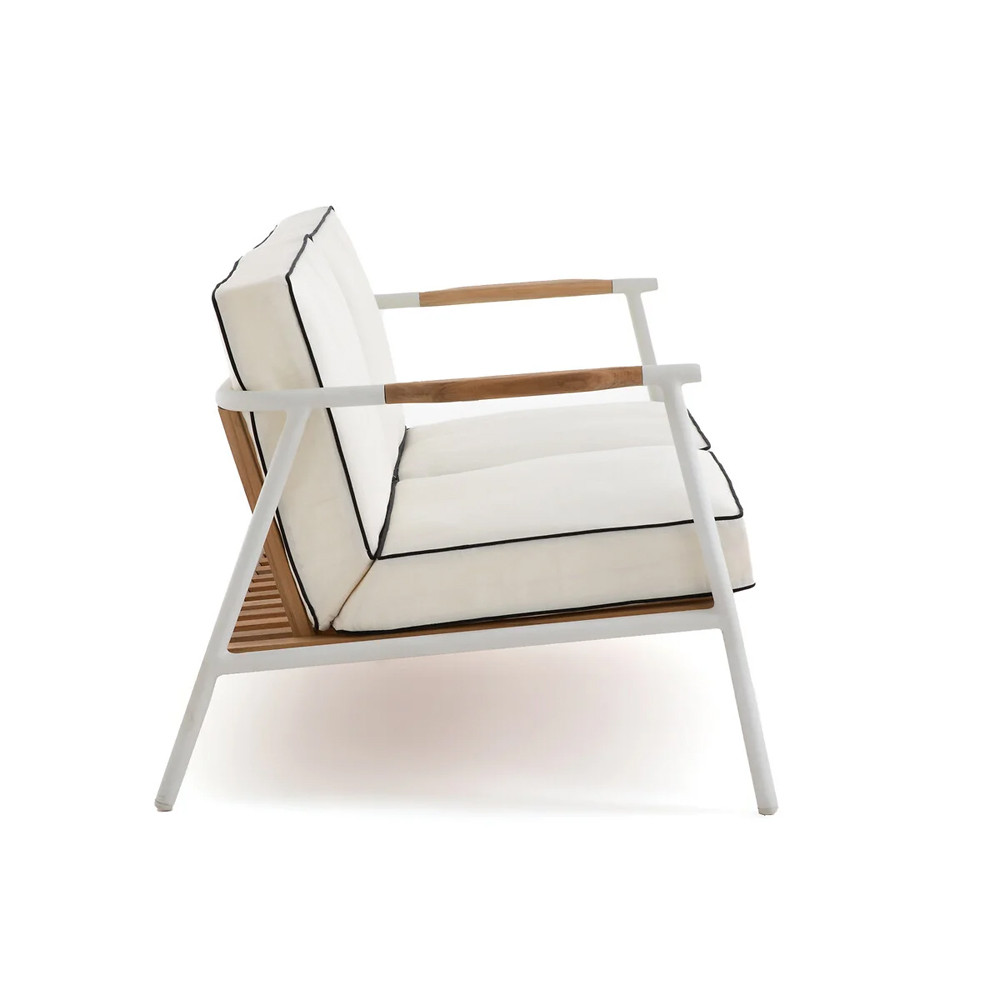 Садовый 2-х местный диван с подлокотниками из тика White