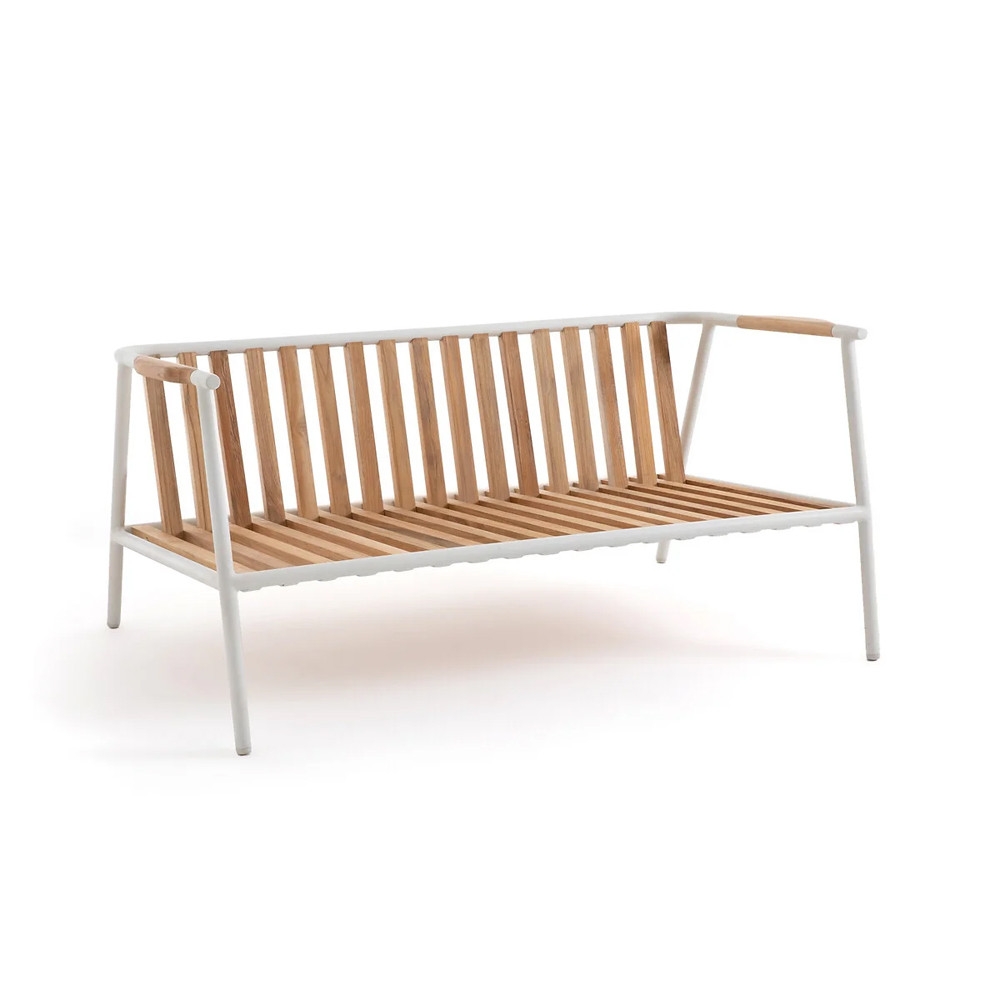 Садовый 2-х местный диван с подлокотниками из тика White