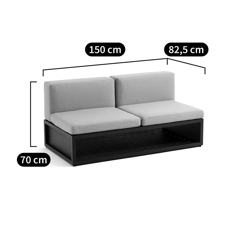 Садовый диван на каркасе из алюминия Petro