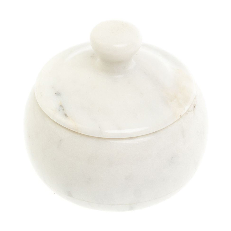 Сахарница из натурального камня Мрамор Белый Stone Sugar Bowls