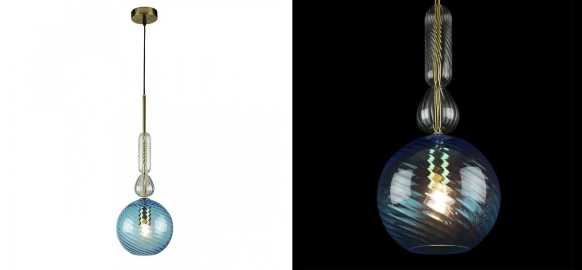 Светильник Flauti Blue Ball D20 см