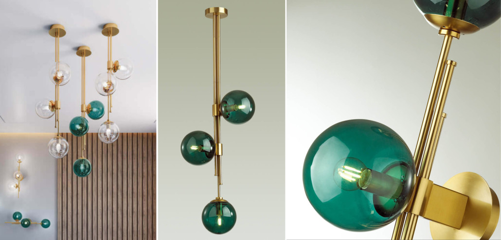 Светильник TRILOGY Ceiling Light Turquoise glass 100