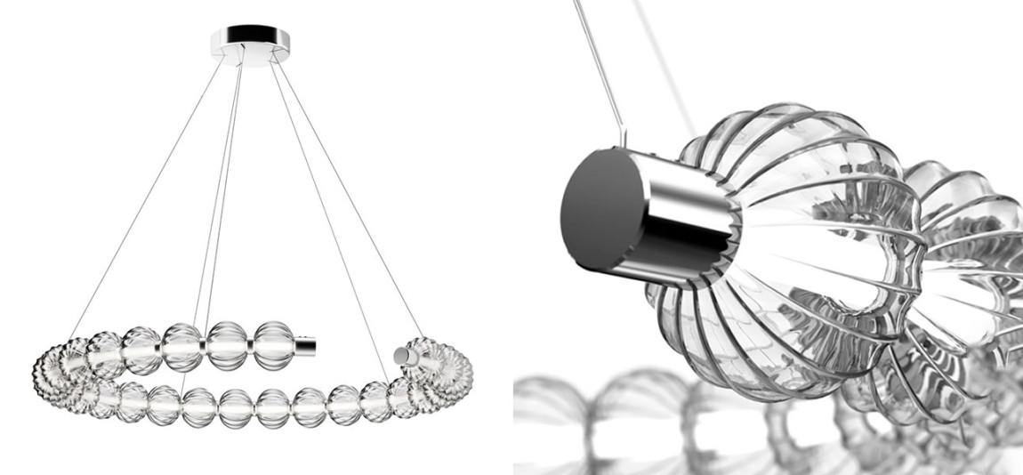 Светильник кольцо со стеклянными шарами Balls Lamp