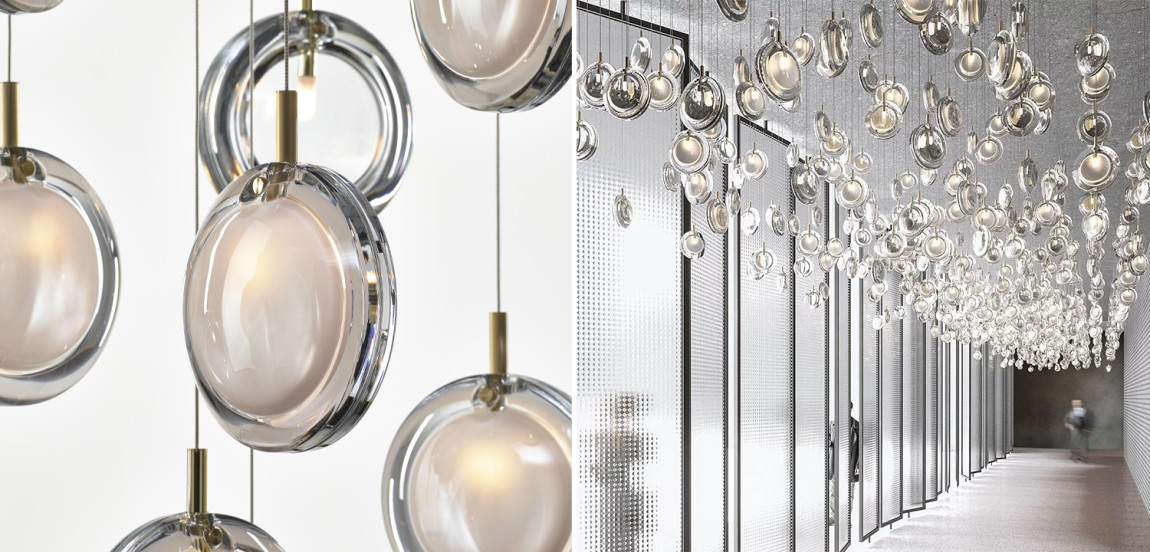 Светильник подвесной Lens белый в стиле Bomma