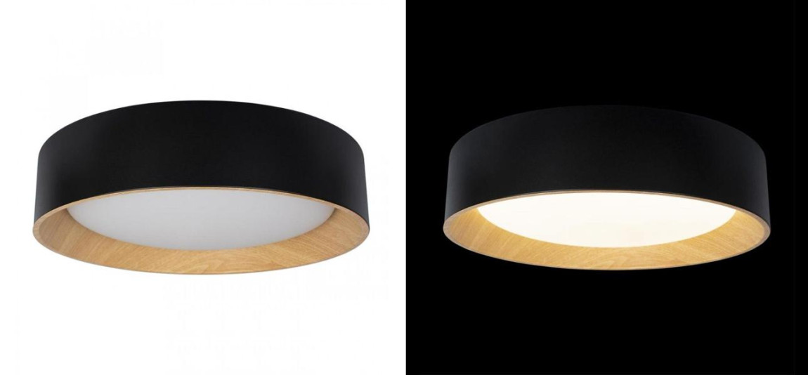Светильник потолочный круглый Assol cup Black Wood диаметр 45