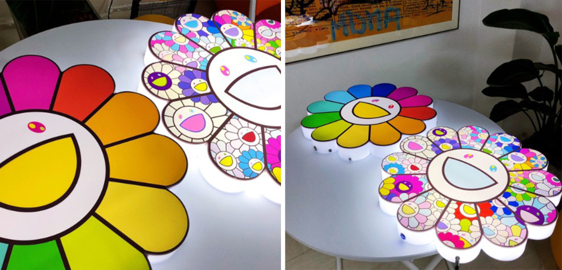 Светильник разноцветный подсолнух Takashi Murakami 2