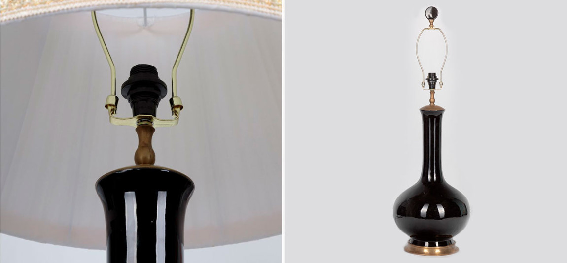 Светильник черный с белым абажуром Edison
