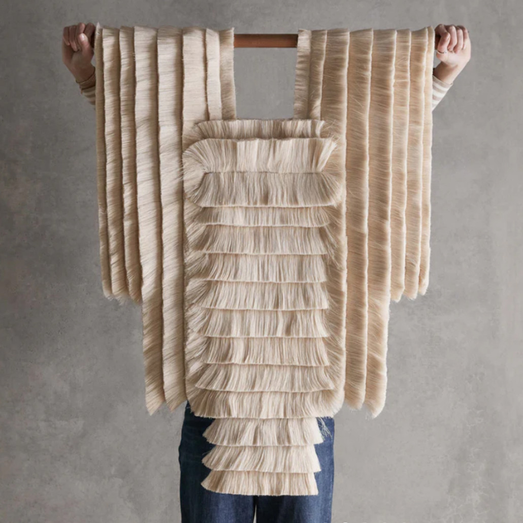 Светло-Бежевое Панно из нитей Palmas Wall Hanging