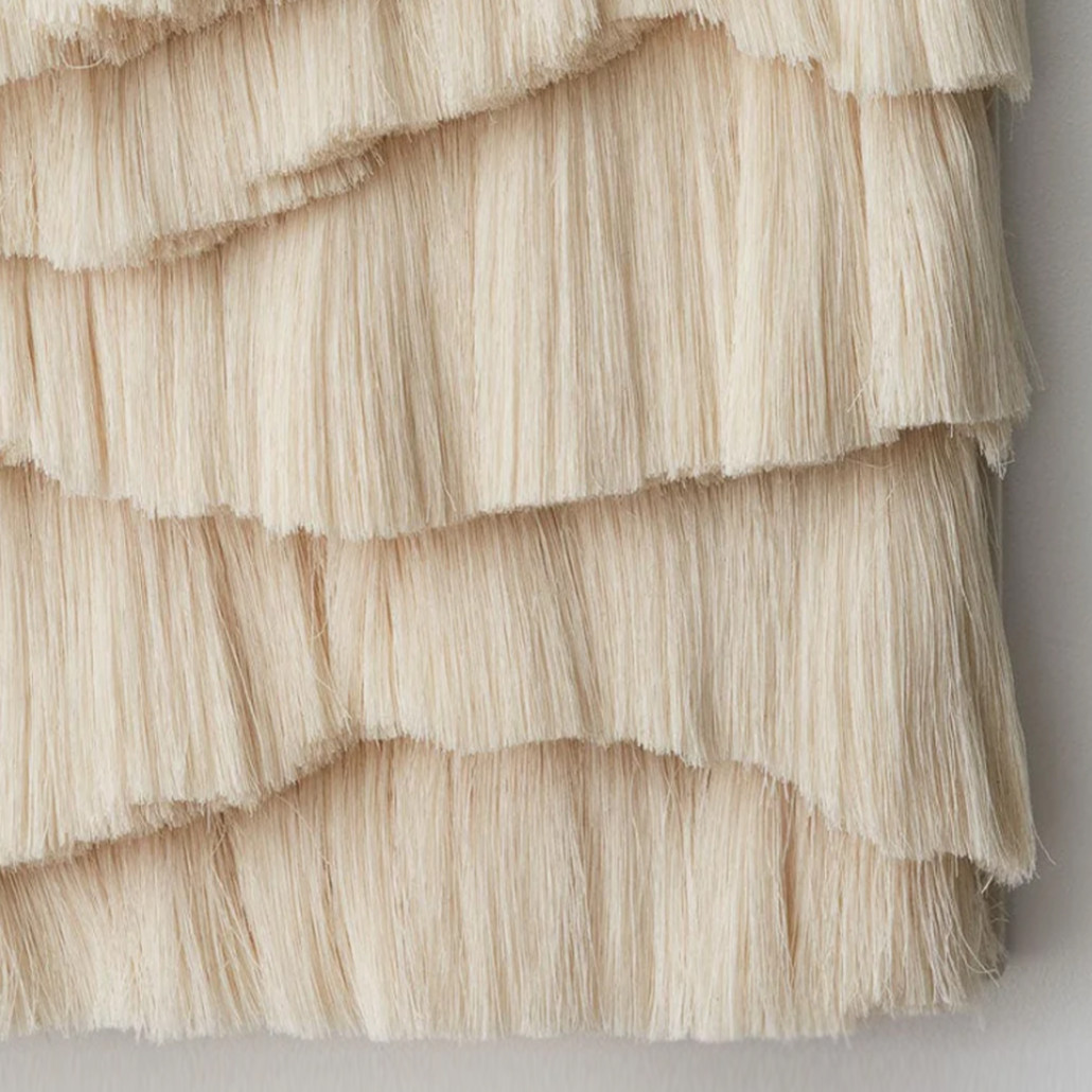 Светло-Бежевое Панно из нитей White Landscape Wall Hanging