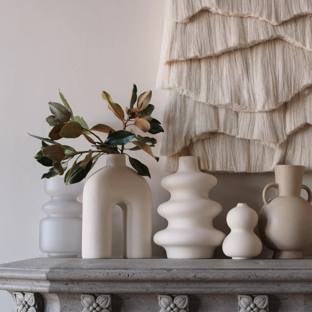 Светло-Бежевое Панно из нитей White Landscape Wall Hanging