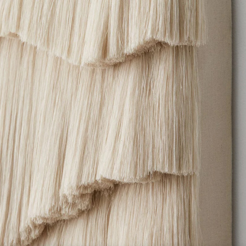 Светло-Бежевое Панно из нитей White Landscape Wall Hanging