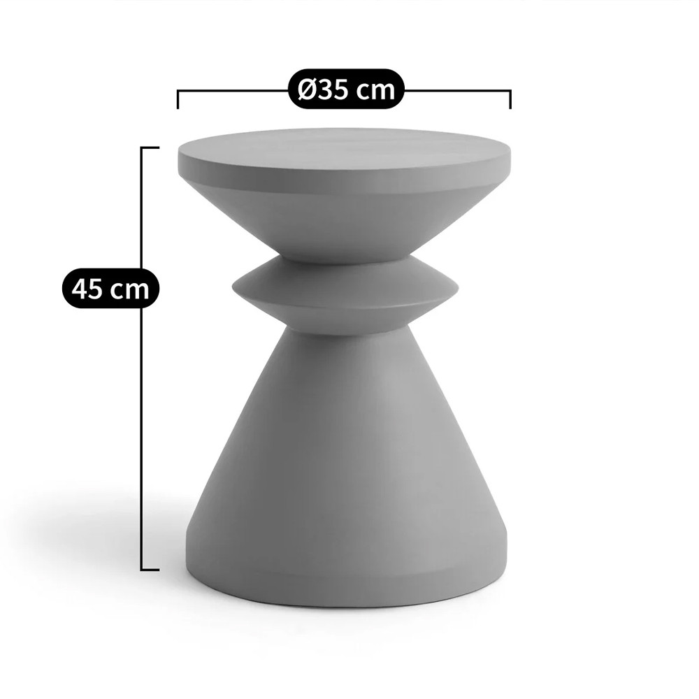 Светло-серый приставной столик из массива AMORPHOUS