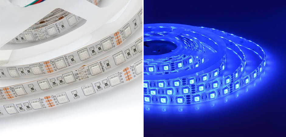 Светодиодная влагозащищенная лента 14,4W/m 60Led/m 5050SMD разноцветная 1M