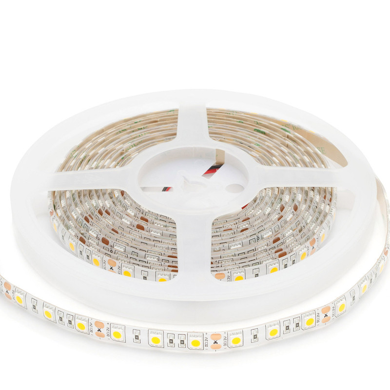 Светодиодная влагозащищенная лента 60LED/m 5050SMD теплый белый 5M
