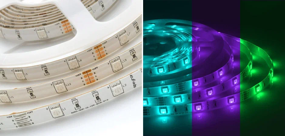 Светодиодная влагозащищенная лента 7,2W/m 30LED/m 5050SMD разноцветная 5M
