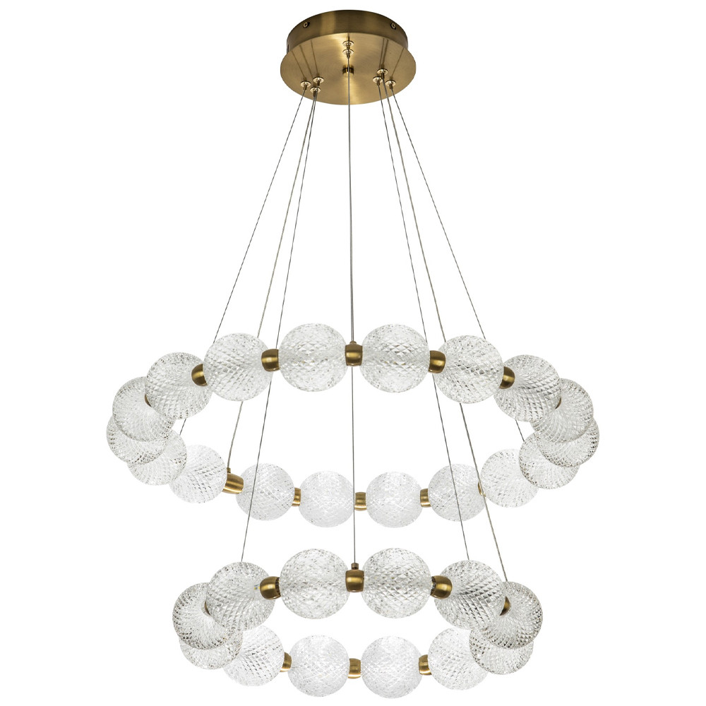 Светодиодная двухъярусная кольцевая люстра Crystal Globule Chandelier