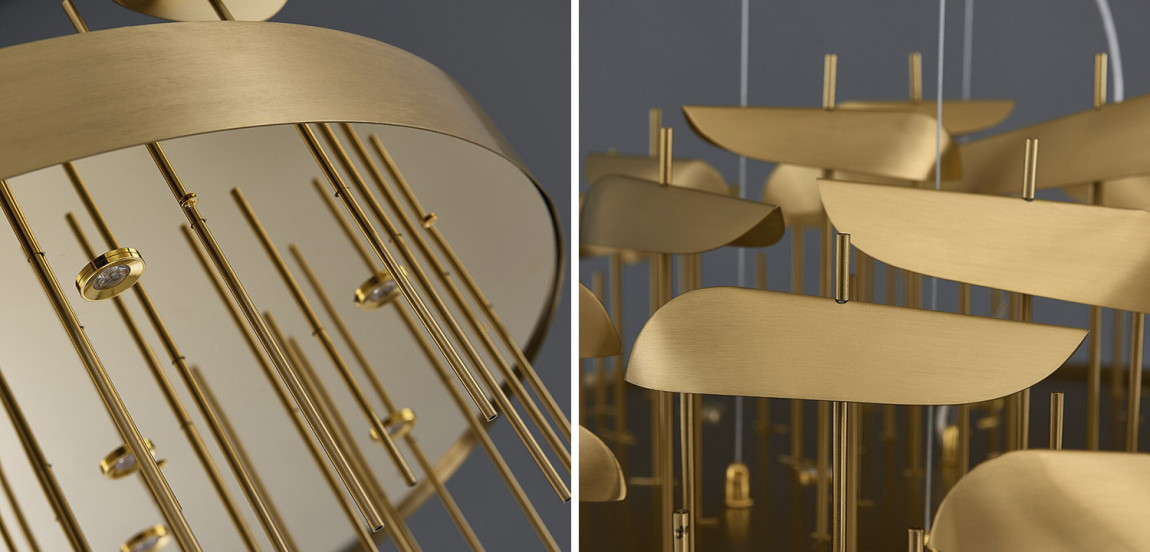 Светодиодная дизайнерская инсталляция ANODINE Perlina Rectangle  Chandelier