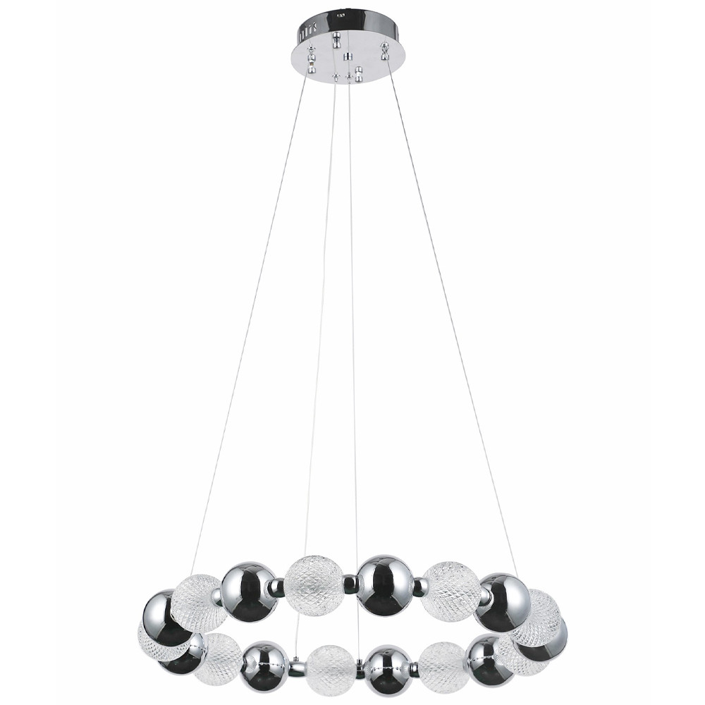 Светодиодная кольцевая люстра Crystal Globule Chrome Chandelier