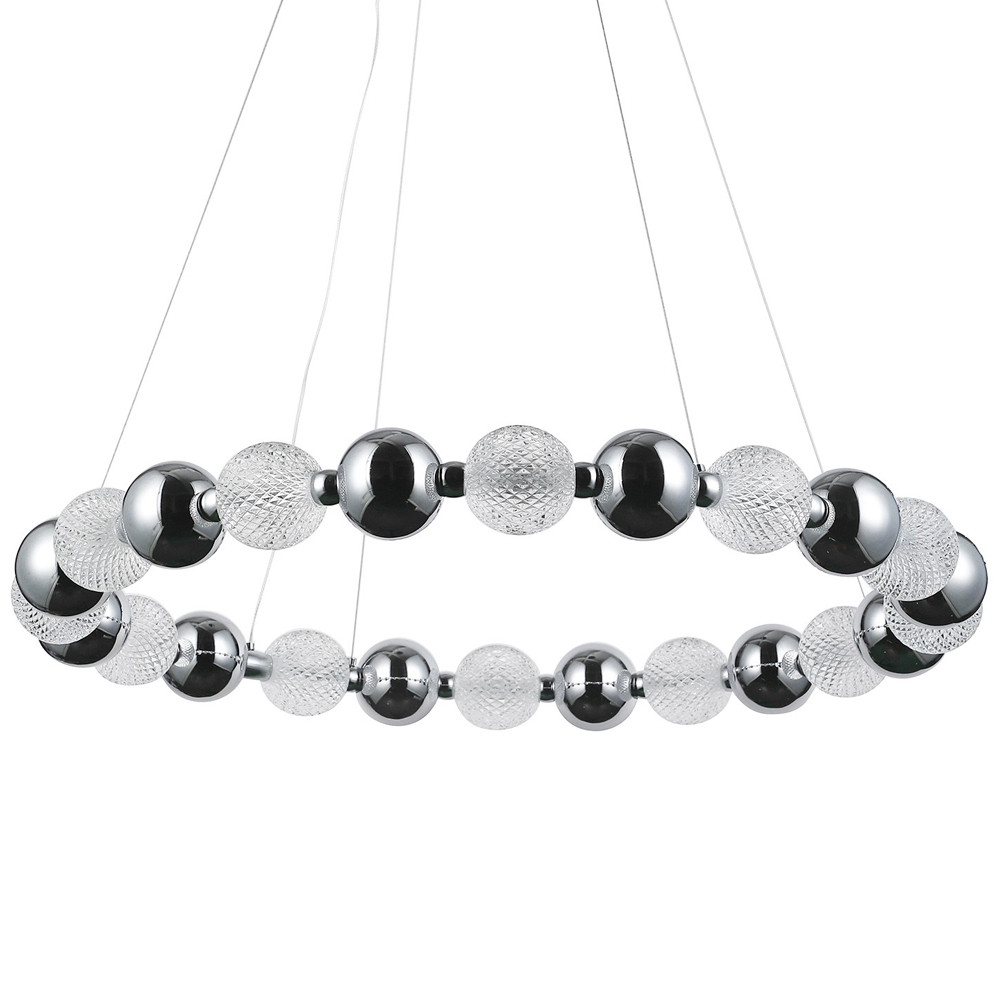 Светодиодная кольцевая люстра Crystal Globule Chrome Chandelier