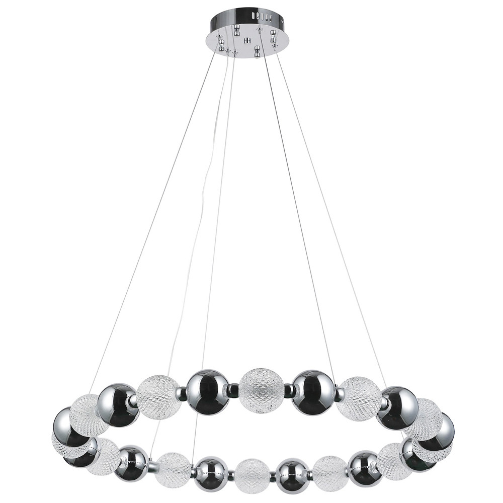 Светодиодная кольцевая люстра Crystal Globule Chrome Chandelier