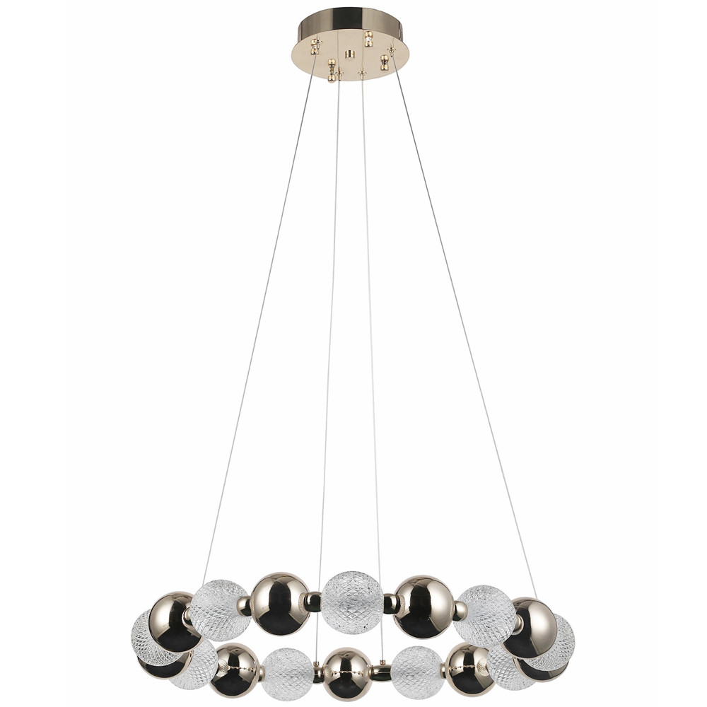 Светодиодная кольцевая люстра Crystal Globule Chrome Chandelier Gold