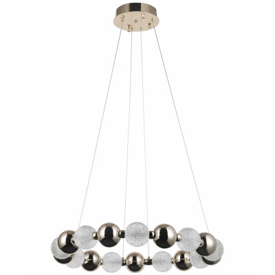 Светодиодная кольцевая люстра Crystal Globule Chrome Chandelier Gold