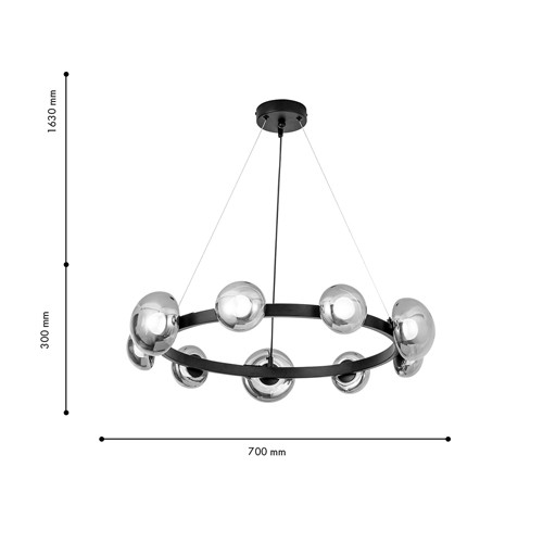 Светодиодная кольцевая люстра IONA Сhandelier black