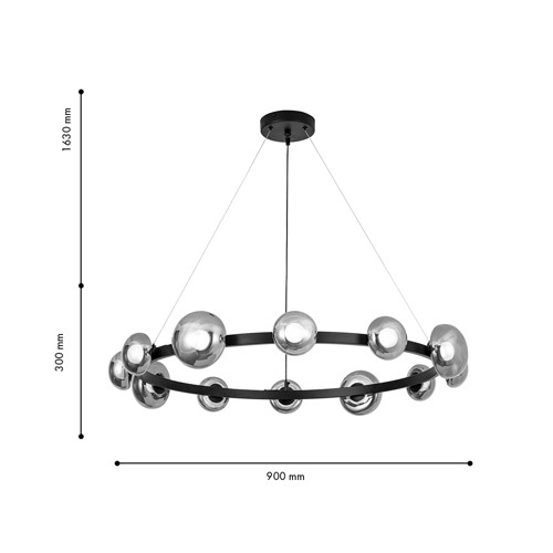 Светодиодная кольцевая люстра IONA Сhandelier black