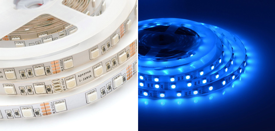 Светодиодная лента 14,4W/m 60LED/m 5050SMD разноцветная 5M