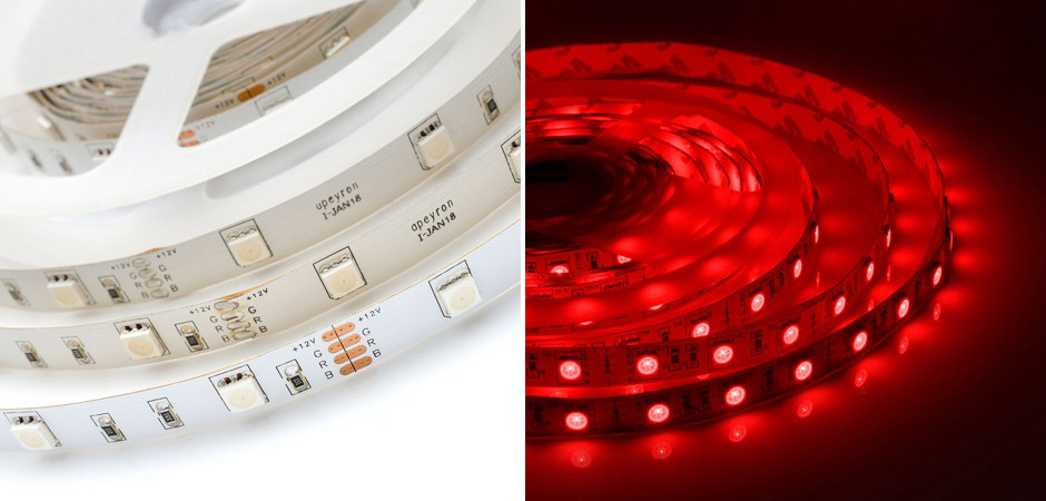Светодиодная лента 5м 14,4W/m 60LED/m 5050SMD разноцветная