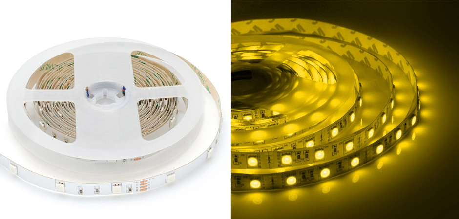 Светодиодная лента 5м 14,4W/m 60LED/m 5050SMD разноцветная