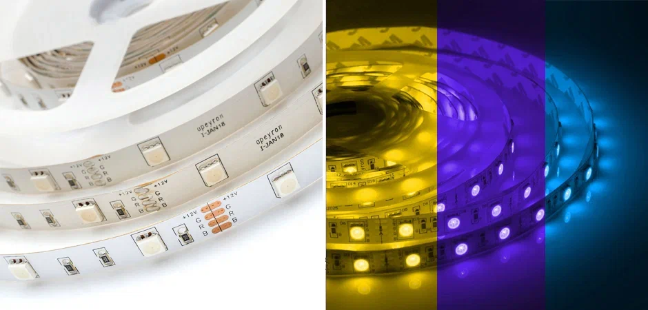 Светодиодная лента 7,2W/m 30LED/m 5050SMD разноцветная 5M