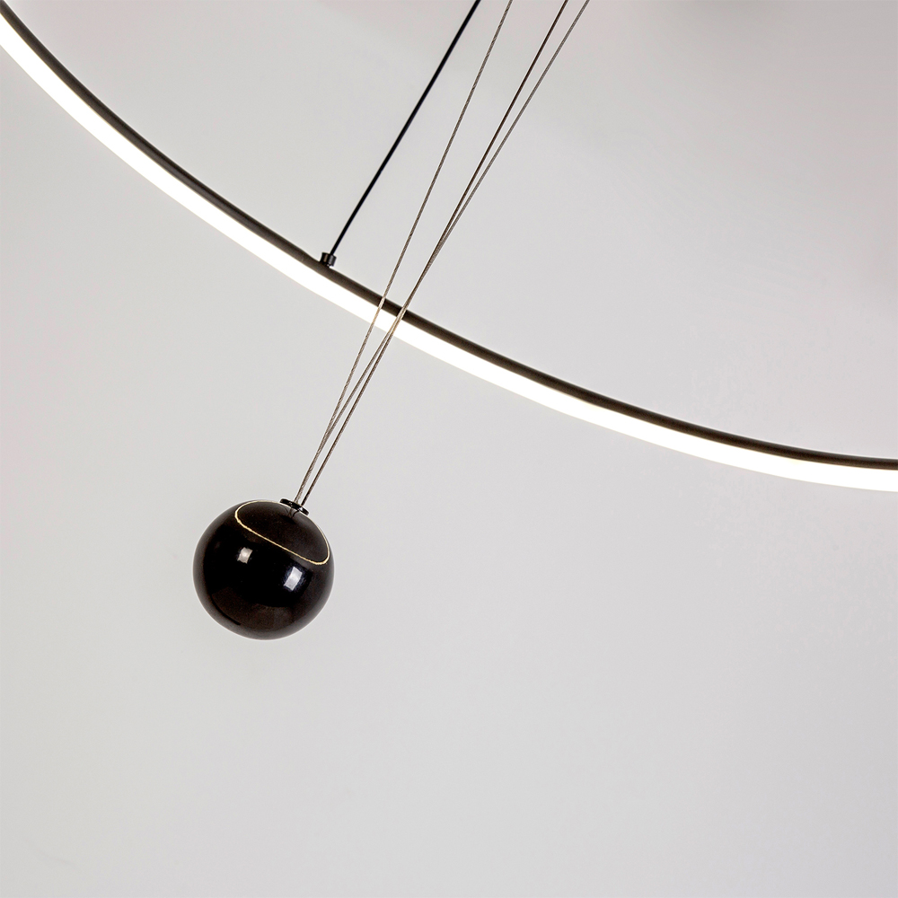 Светодиодная люстра Black LED Circle and Ball Lamp