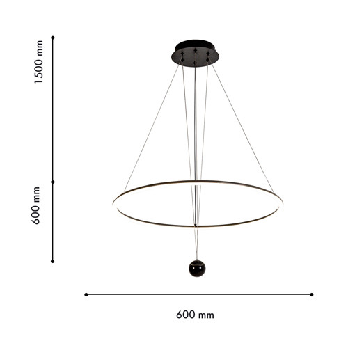 Светодиодная люстра Black LED Circle and Ball Lamp