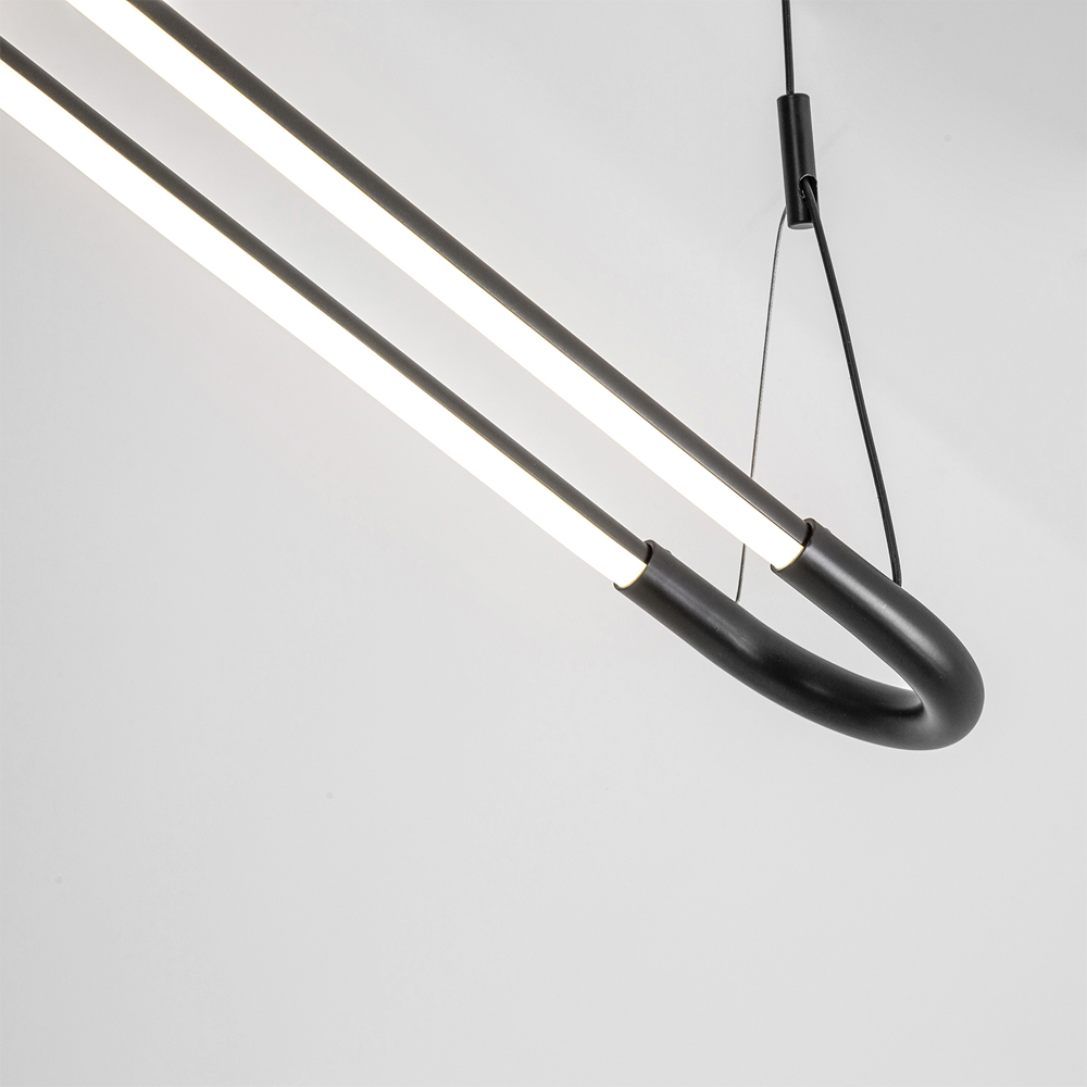 Светодиодная люстра Black LED Circle and Oval Lamp