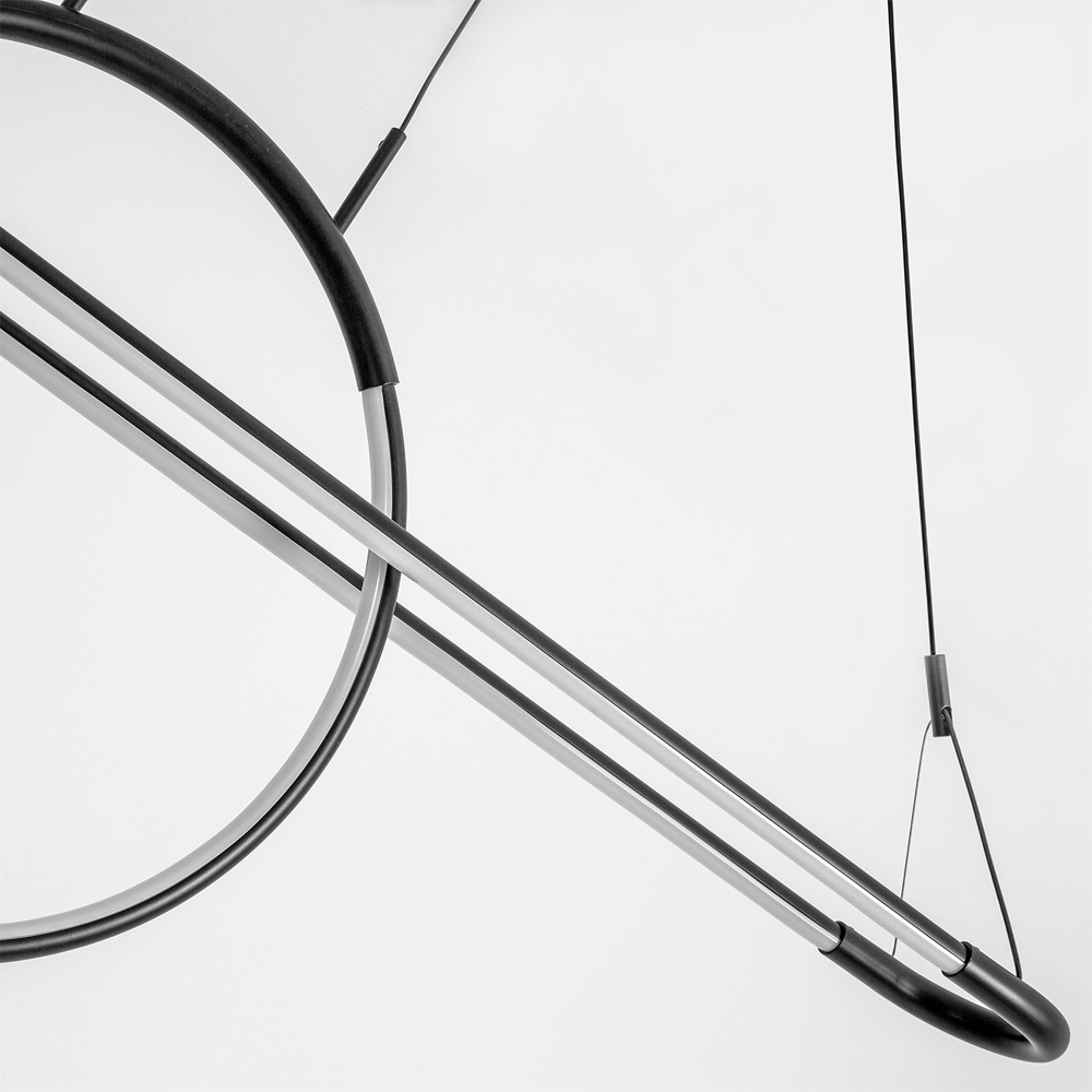 Светодиодная люстра Black LED Circle and Oval Lamp