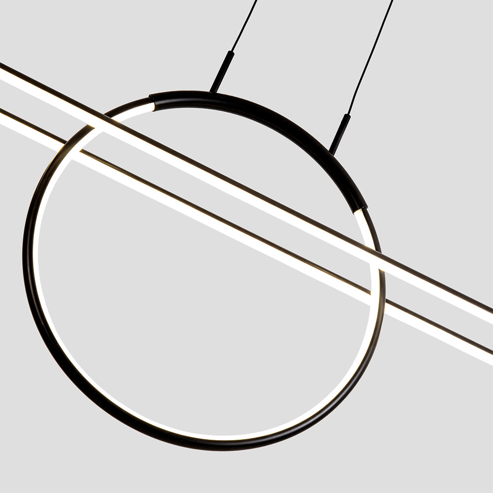 Светодиодная люстра Black LED Circle and Oval Lamp