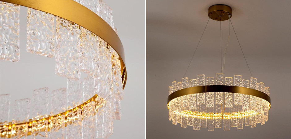 Светодиодная Люстра Bronze Ring с Хрустальными вставками