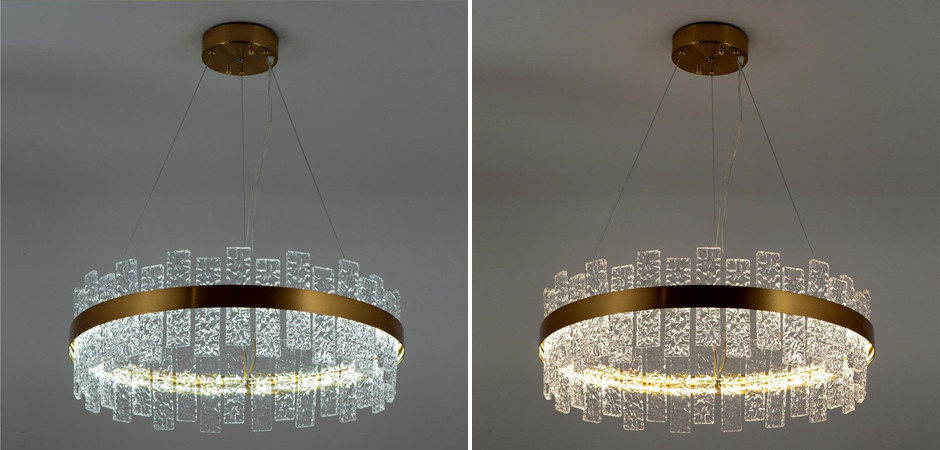 Светодиодная Люстра Bronze Ring с Хрустальными вставками