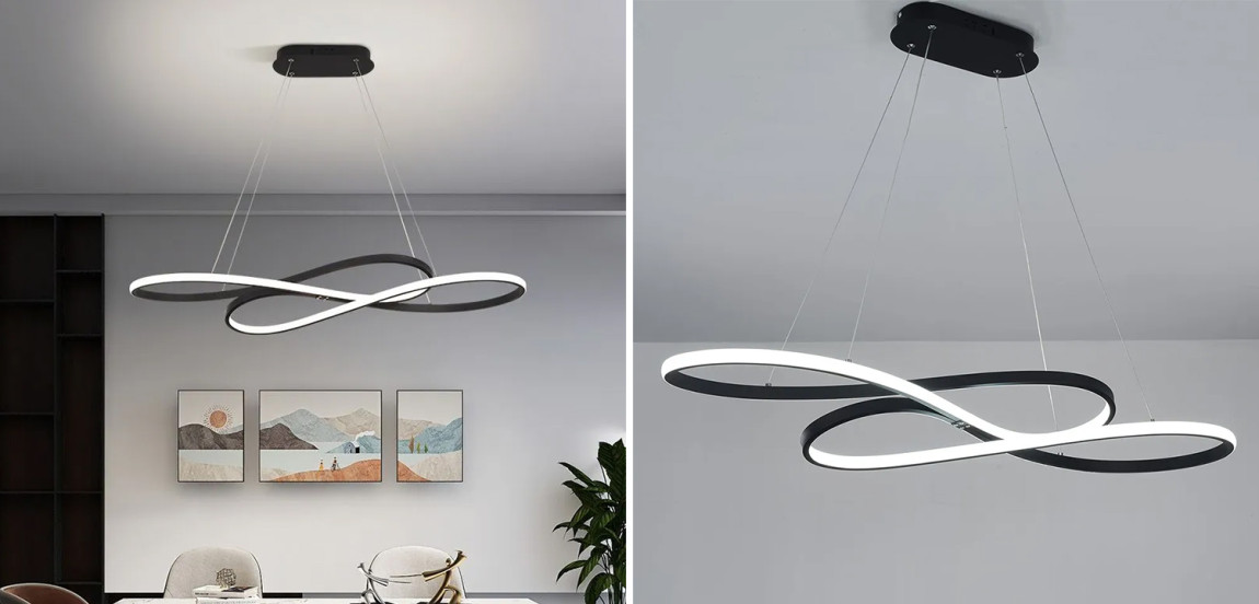 Светодиодная люстра в виде спирали Spiral Lighting Black