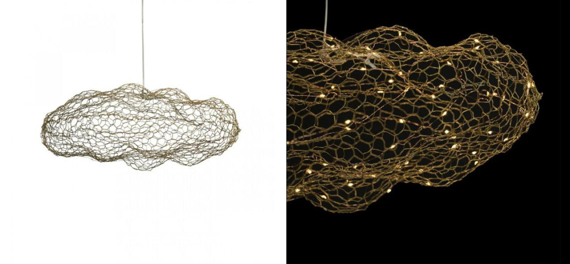 Светодиодная Люстра Золотая Сеть LED Cloud Gold