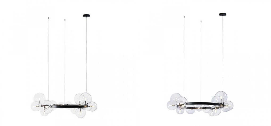 Светодиодная люстра Кольцо Прозрачное стекло IONA Сhandelier диаметр 85 см