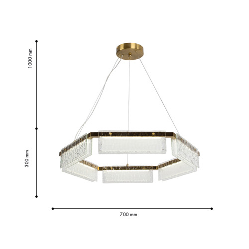 Светодиодная люстра с рельефным стеклом ICE GLASS 70