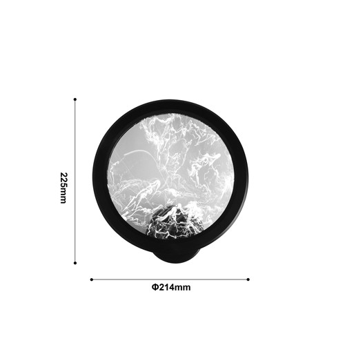 Светодиодное бра круглой формы с металлической рамой черного цвета Marble Glow