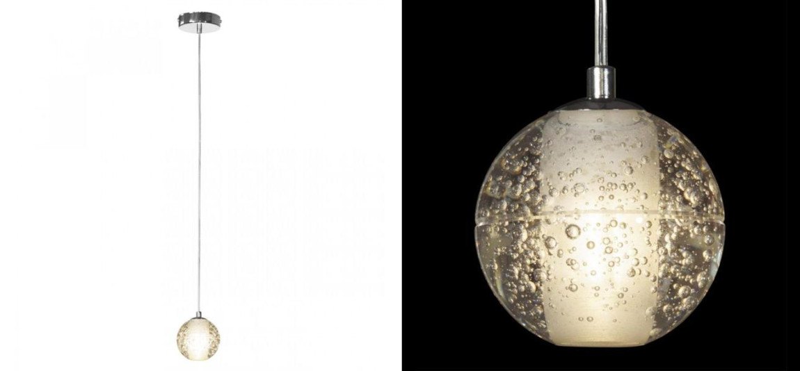 Светодиодный Подвесной Светильник  Bocci 1 шарик Led Crystal Glass