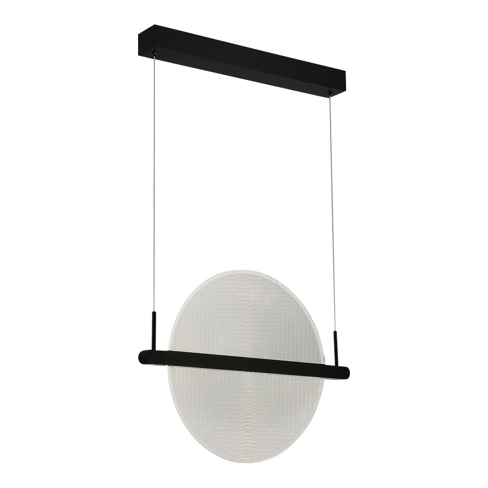 Светодиодный подвесной светильник круглой формы с металлическим черным каркасом Marble Glow